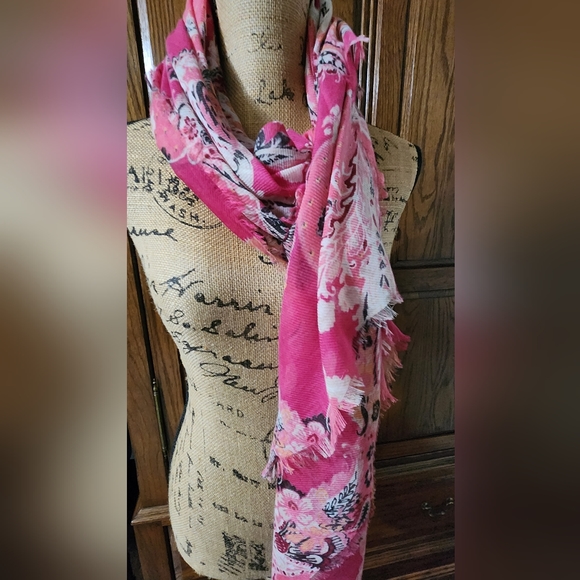 CHICOS Pink combo paisley square scarf. New with tags - Picture 5 of 14